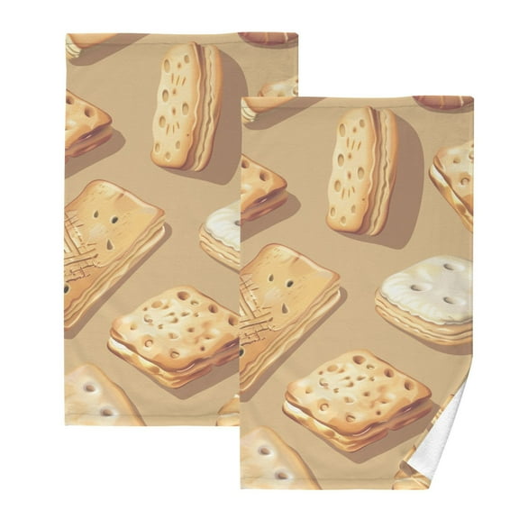 Biscuits Hand Towels Cotton Bath Towels Large Face Towels Absorbent for Bathroom 2 Packs
