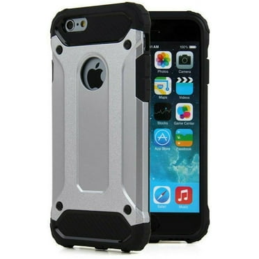 Bisen Shock-Absorbent Rugged Cell Phone Case for Apple iPhone 6S, Silver