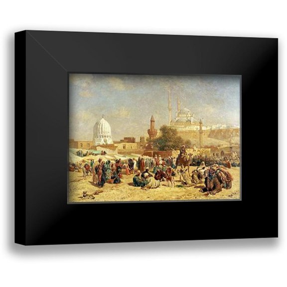Biseo, Cesare 14x11 Black Modern Framed Museum Art Print Titled - Outside Cairo