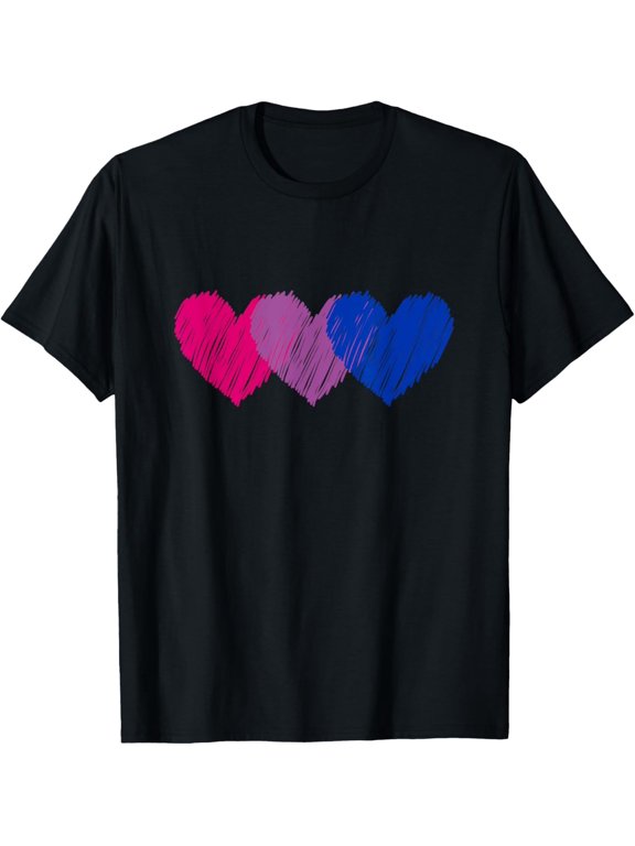 Bisexual Flag Hearts Love LGBT Bi Pride Co. T-Shirt