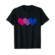 Bisexual Flag Hearts Love LGBT Bi Pride Co. T-Shirt