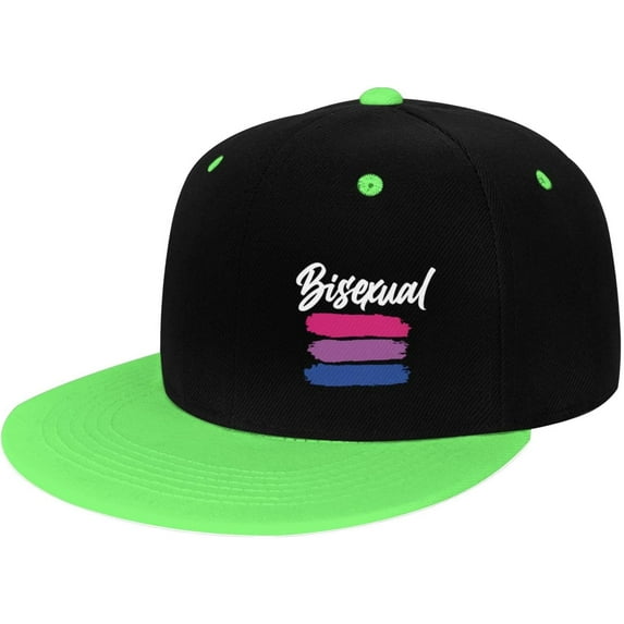 Bisexual Flag LGBT Gifts Trucker Hat Baseball Cap Gift Women Men Dad Hat Adjustable Snapback Hat Cowboy Hat White