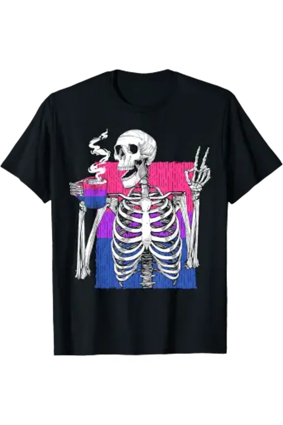 Bisexual Flag Peace Coffee Lgbtq Pride Month Equality Apparel Tee