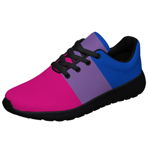 Bisexual Flag Shoes Womens Mens Tennis Sneakers Lightweight Athletic Running Shoes Black Size 4