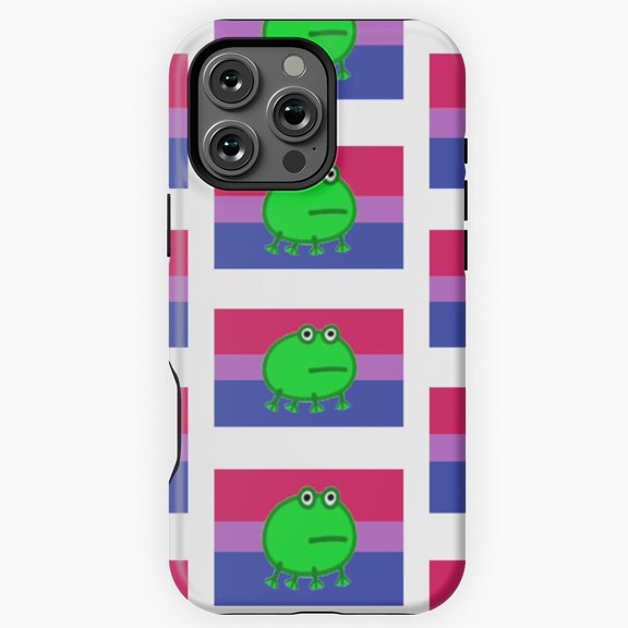 Bisexual Frog Pride Flag Cute Animal Phone Case for iPhone 16 15 14 13 12 11 Pro Max