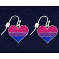 thumbnail image 1 of Bisexual Heart Shaped Charm Hanging Earrings, 1 of 2
