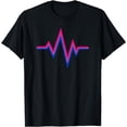 thumbnail image 1 of Bisexual Heartbeat Bi Flag Colors LGBT Pride LGBTQ Nurse T-Shirt, 1 of 3