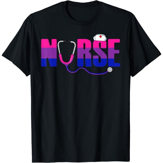 Bisexual Nurse LGBT-Q Subtle Bi Pride Flag Rn LPN Nursing T-Shirt