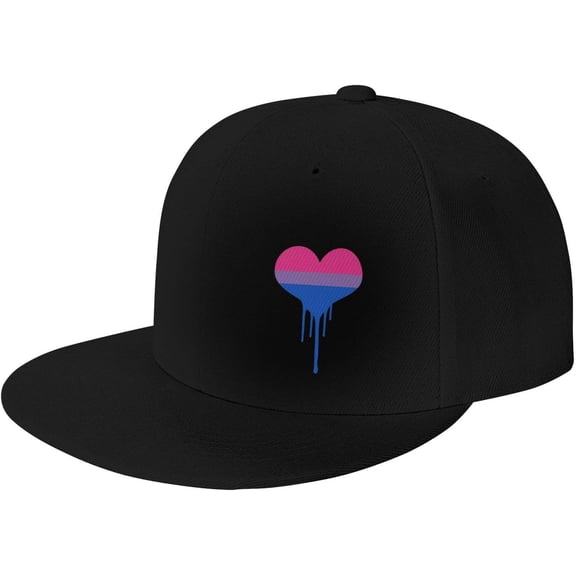 Bisexual Pride Baseball Hat Classic Fashion Trucker Adjustable Brim Baseball Cap for Men Women Black