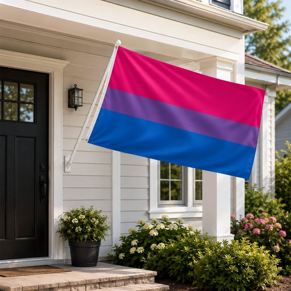 Bisexual Pride Flag 3x5 FT, Bi Flag LGBTQ Bisexual Banner for Pride Month Parade, Outdoor UV Fade Resistant Polyester Flag with Brass Grommets