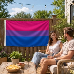Bisexual Pride Flag 3x5Ft, Windproof Polyester Bi Rainbow Flag For Yard Parade Decor, Bisexual Lgbtq Flag