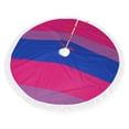 thumbnail image 1 of Bisexual Pride Flag Christmas Tree Skirt Tassel Lace for Xmas Ornaments Decoration 36", 1 of 6