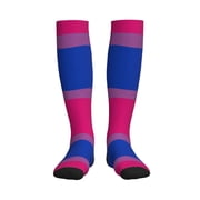 Bisexual Pride Flag Compression Socks Circulation Running Athletic Sports for Women Men