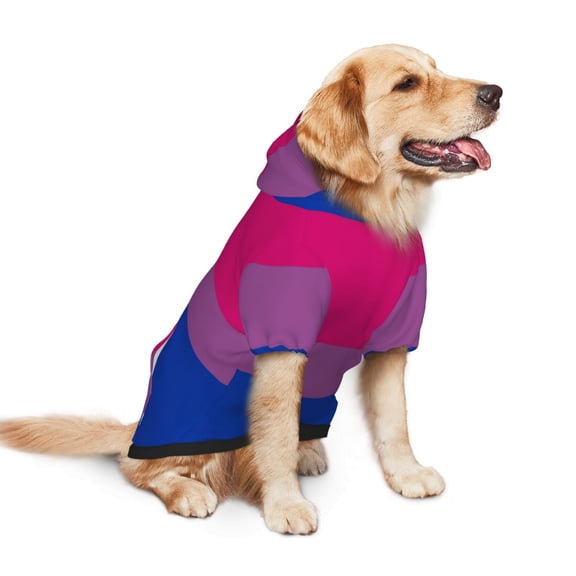 Bisexual Pride Flag Dog Hoodie Pet Coat for Medium and Large Dogs Daily Use Small