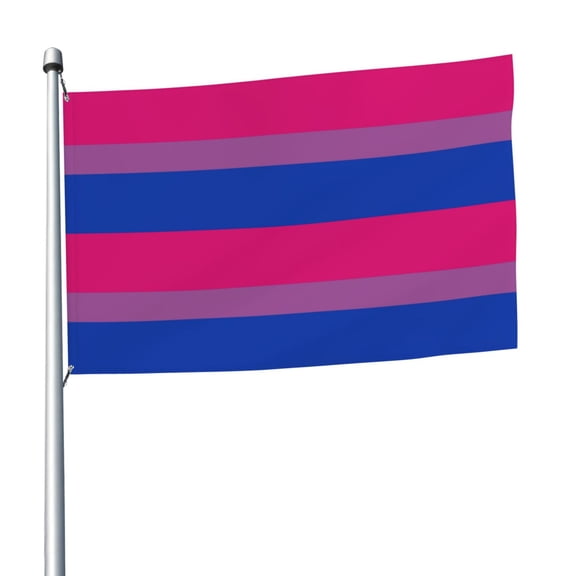 Bisexual Pride Flag Flag 5x8 Ft Print Vivid Color Outdoors Indoors Light-Weight Polyester Flags