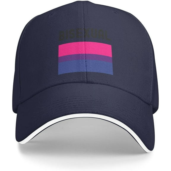 Bisexual Pride Flag - LGBT Bisexual Gifts Baseball Cap Men Trucker Hat Gift Women Dad Hat Sun Hat Ponytail Hat Black