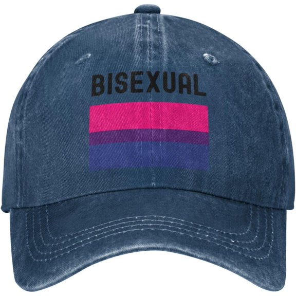 Bisexual Pride Flag - LGBT Bisexual Gifts Cowboy Hat Men Vintage Baseball Cap Women Dad Hat Trucker Hat Black