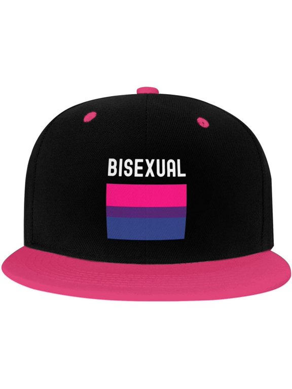 Bisexual Pride Flag - LGBT Bisexual Gifts Trucker Hat Baseball Cap Women Men Dad Hat Snapback Hat Cowboy Hat White