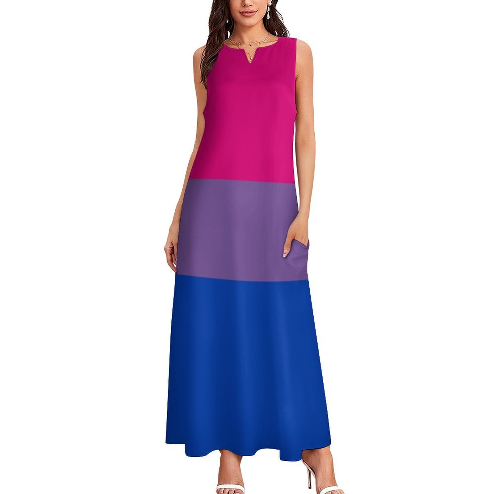 Bisexual Pride Flag Long Dress Women"s dresses Dress women luxury woman
