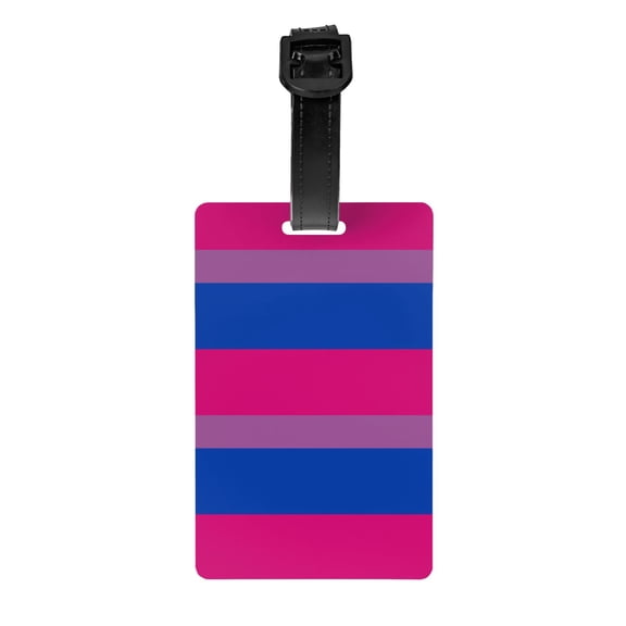 Bisexual Pride Flag Luggage Tag Pvc Identifier Card Holder Label Travel Bag Tag
