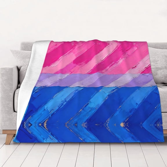 Bisexual Pride Flag Warm Cozy Plush Throw Blanket for Couch Bed Sofa 40"x30"