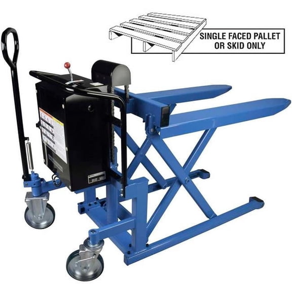 Bishamon 27 x 42.5 in. Forks Skid-Lift Battery Powered Skid Truck - Blue - 2200 lbs