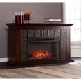 thumbnail image 1 of Bishop 60 Electric Fireplace with Faux Slate for TVs up to 58, Warm Brown Walnut, 1 of 9