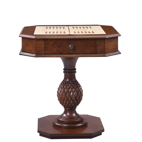 Bishop II Cherry Finish Reversible Chess Checker Game Table w/Game Tray (Chess Fingures Not Included)
