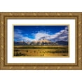 thumbnail image 1 of Bishop, Russ 32x20 Gold Ornate Wood Framed with Double Matting Museum Art Print Titled - Clearing storm over the Teton Range-Grand Teton National Park-Wyoming-USA, 1 of 4