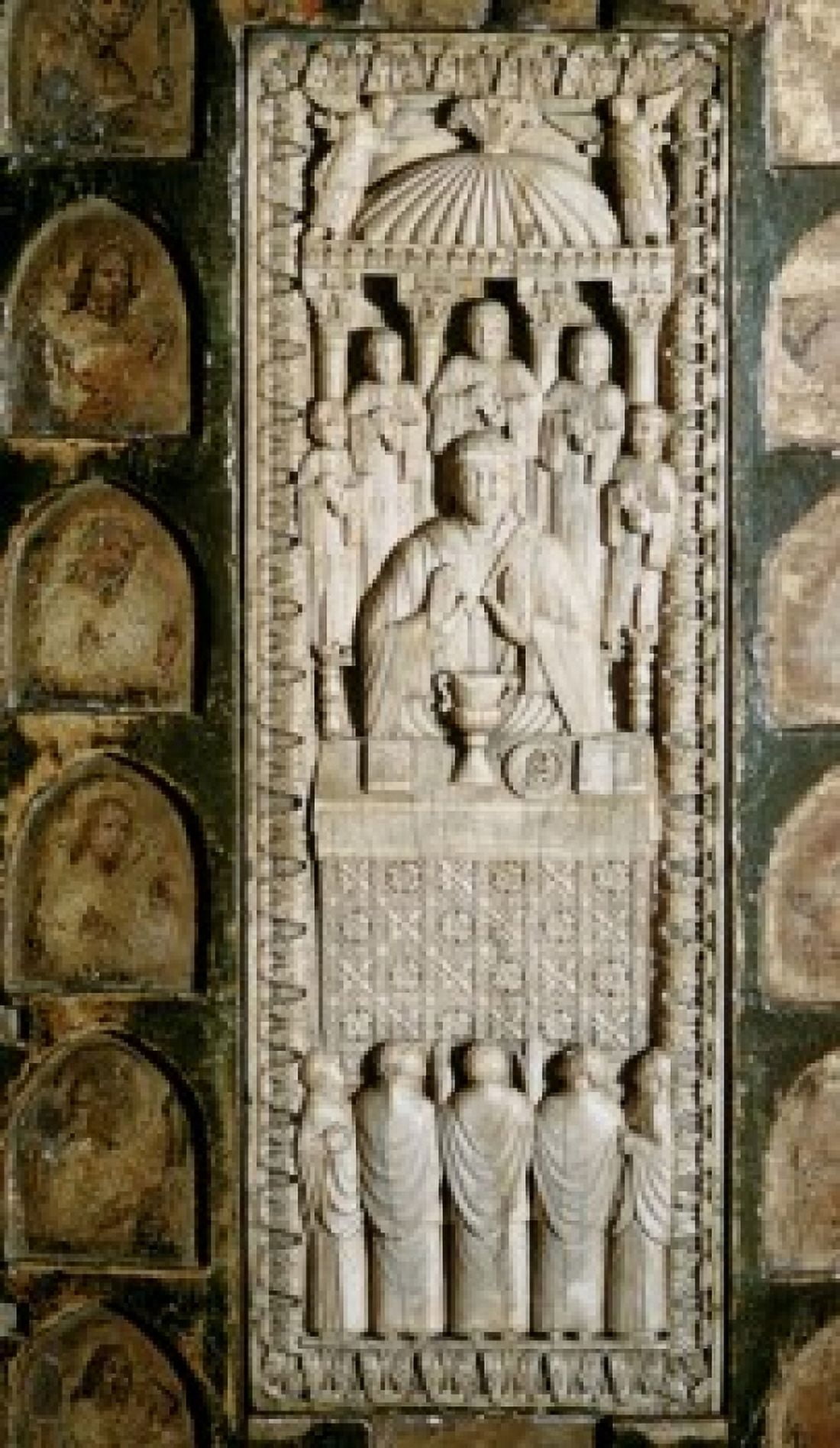 Bishop Saying Mass 980 AD Artist Unknown Ivory Canvas Art - (18 x 24)