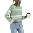 thumbnail image 1 of Bishop Sleeve Striped Sweater Green Medium, 1 of 6