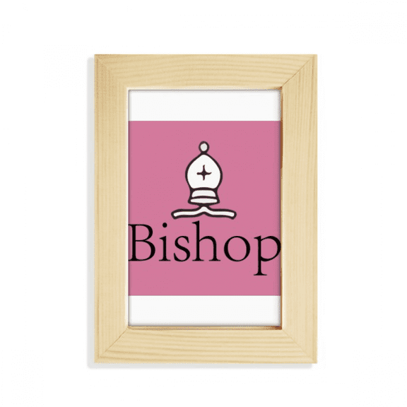 Bishop White Word Chess Game Desktop Display Photo Frame Picture Art Painting 5x7 inch