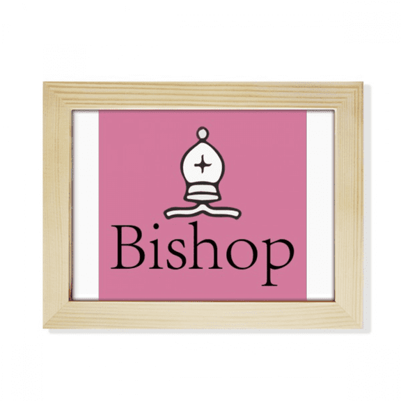 Bishop White Word Chess Game Desktop Photo Frame Picture Art Decoration Painting 6x8 inch
