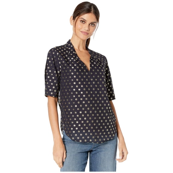 Bishop + Young Short Sleeve Metallic Top Dark Romance Metal SM