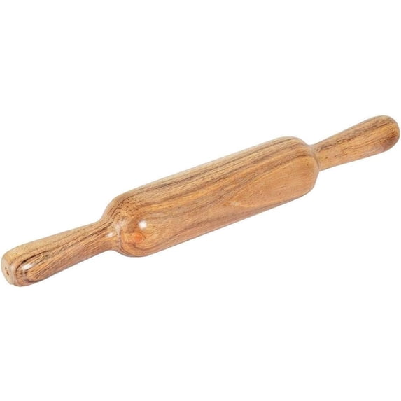 BishtHub Wooden Chapati Rolling Pin Belan Brown Roti Maker Chapati Velan Kitchen Utensils- 12 inch, (Pack Of 1)