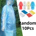 thumbnail image 1 of Bisitoy 10Pcs Car Outdoor Disposable Rain Ponchos for Adults Emergency Waterproof Raincoat, 1 of 5