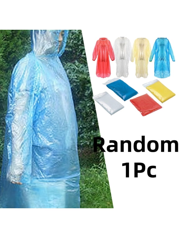1Pc Car Outdoor Disposable Rain Ponchos for Adults Emergency Waterproof Raincoat