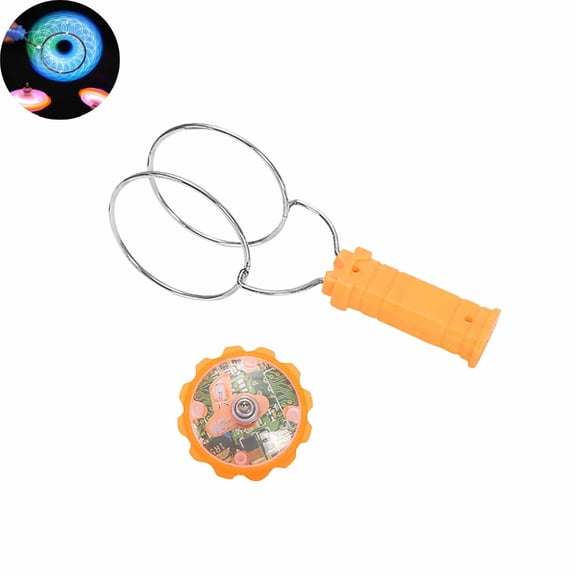 Bisitoy 1Pc Gyro Wheel Light Up Magnetic Rail Twister Fidget Toy – Spinning Sensory Gyro Wheel for Kids, Adults, Travel & Office Relaxation (Orange)