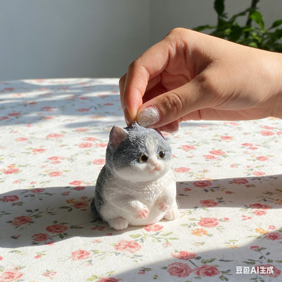 Bisitoy 1Pc Squeeze Toys, 3.54" Ultra Soft Kitty Shape Fidget Stress Reliever for Adults Kids, Cute Handmade Cat Squeeze for Office Travel Relaxation & Autism Sensory Support (A)