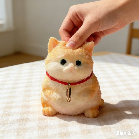 Bisitoy 1Pc Squeeze Toys, 3.54" Ultra Soft Kitty Shape Fidget Stress Reliever for Adults Kids, Cute Handmade Cat Squeeze for Office Travel Relaxation & Autism Sensory Support (B)