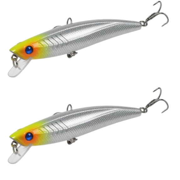 Bisitoy 2Pcs Fishing Lures Crankbait Minnow Deep Diver Hooks for Freshwater Bass