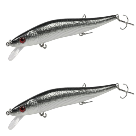 Bisitoy 2Pcs Realistic Fishing Lures Set with Sharp Hooks for Freshwater Bass Trout