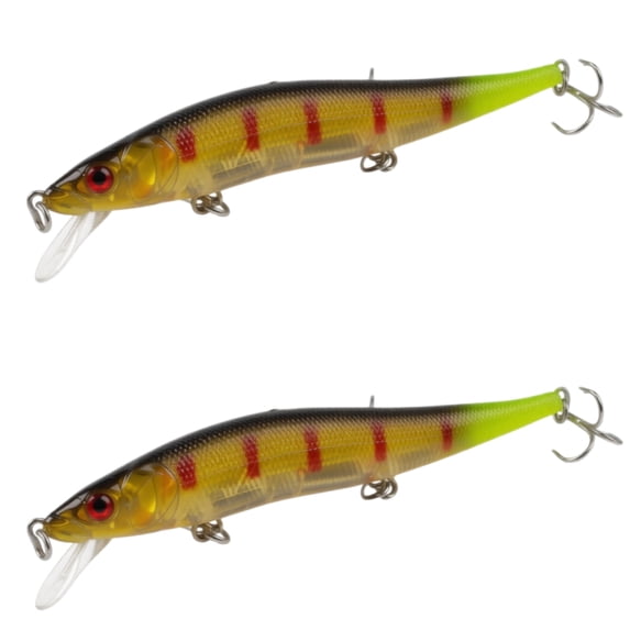 Bisitoy 2Pcs Realistic Fishing Lures Set with Sharp Hooks for Freshwater Bass Trout