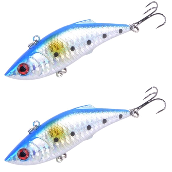 Bisitoy 2Pcs Sinking Fishing Lures Set with Glass Rattles for Deep Water Walleye