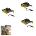 thumbnail image 1 of Bisitoy 3Pcs Paddle Tail Swimbaits Fishing Lures, Pre-Rigged Soft Bait with Spinner Blades & 3D Eyes, Weedless Hidden Hook for Bass Trout, Freshwater Saltwater Gear (g), 1 of 5