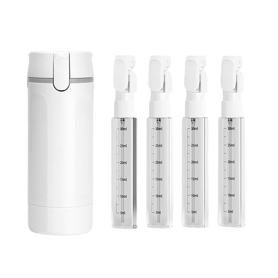 Bisitoy 4-in-1 Travel Dispenser Bottle,4 Pack 30ML Travel Bottles for Toiletries, Leak Proof Travel Size Containers (White, One Size)