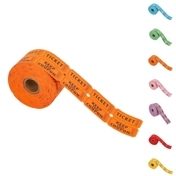 Bisitoy 500Pcs Raffle Tickets, Ticket for Events, Entry, Class Reward, Fundraiser & Prizes (Orange)