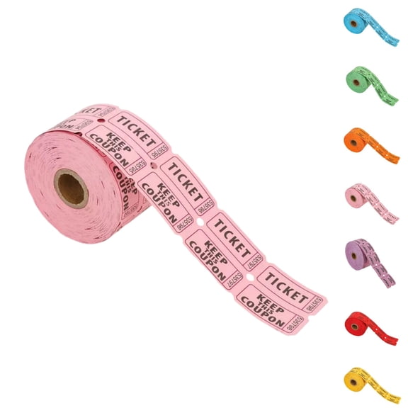 Bisitoy 500Pcs Raffle Tickets, Ticket for Events, Entry, Class Reward, Fundraiser & Prizes (Pink)