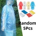 thumbnail image 1 of Bisitoy 5Pcs Car Outdoor Disposable Rain Ponchos for Adults Emergency Waterproof Raincoat, 1 of 5