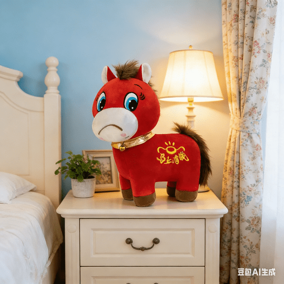 Bisitoy 9.84" Crying Horse, Year of The Horses 2026 Plush, 7.87in Funny Smiling/Crying Plushie Figurine, for Holiday Zodiac Gift Home Office Car Decors